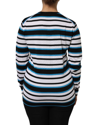 Dolce & Gabbana Multicolor Streifen Langarm V-Ausschnitt Top