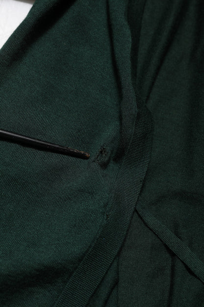 Dolce & Gabbana Dunkelgrüner Kaschmir-Seiden-Cardigan-Pullover