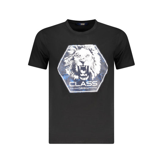 Cavalli Class Schwarzes Baumwolle Männer T-Shirt