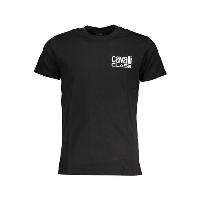 Cavalli Class Schwarzes T-Shirt aus Baumwolle