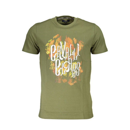 Cavalli Class Grünes Baumwolle Männer T-Shirt