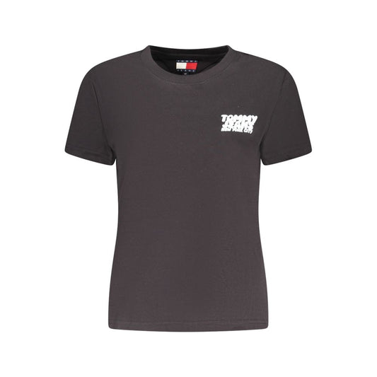 Tommy Hilfiger Schwarzes Baumwoll-T-Shirt für Frauen