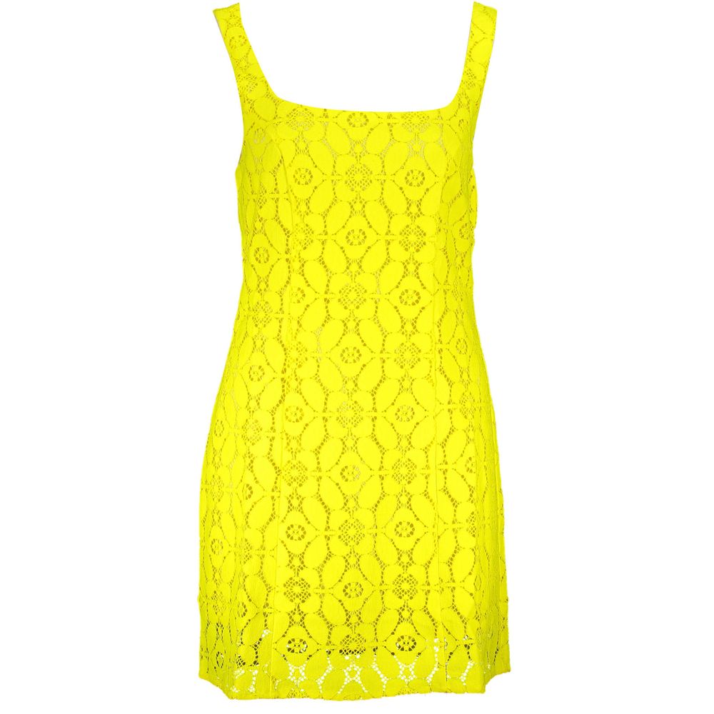Desigual Gelbes Polyester Frauen ärmelloses Kleid