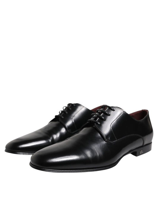 Dolce & Gabbana Schwarze Leder Schnürschuhe Derby Kleid Formelle Schuhe