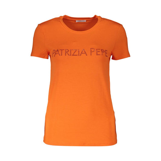 Patrizia Pepe Elegantes Orange Strass-Tee
