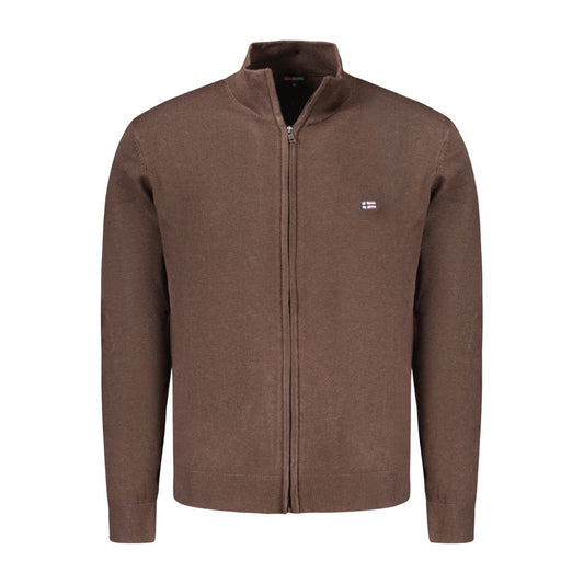 Norway 1963 Braune Polyamid-Strickjacke für Männer