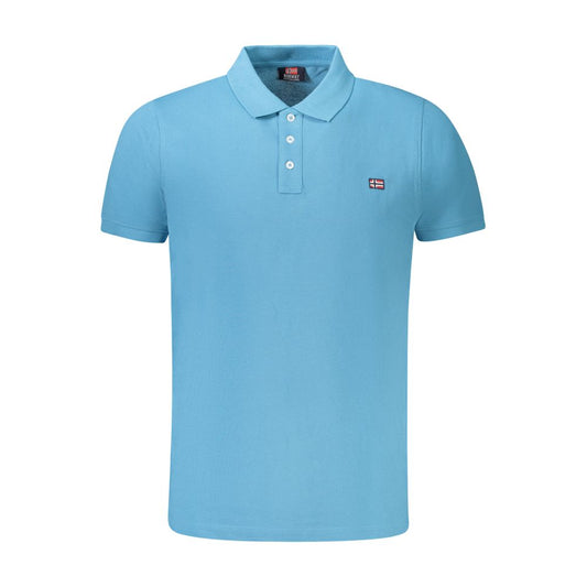 Norway 1963 Hellblaues Baumwoll-Polohemd für Männer