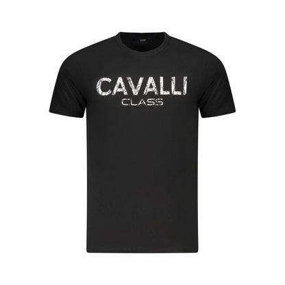 Cavalli Class Schwarzes Baumwolle Männer T-Shirt