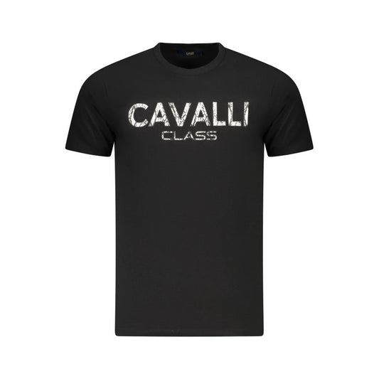 Cavalli Class Schwarzes Baumwolle Männer T-Shirt