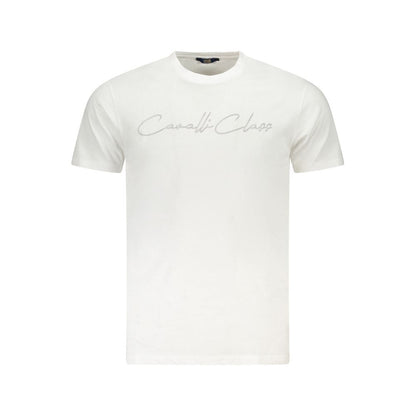 Cavalli Class Weißes Herren-T-Shirt aus Baumwolle