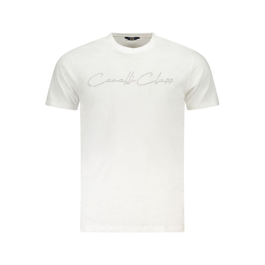 Cavalli Class Weißes Herren-T-Shirt aus Baumwolle