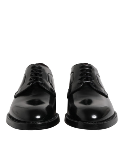 Dolce & Gabbana Schwarze Leder Schnürschuhe Derby Kleid Formelle Schuhe