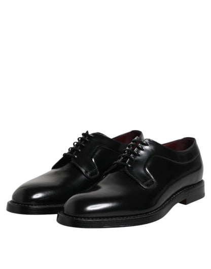 Dolce & Gabbana Schwarze Leder Schnürschuhe Derby Kleid Formelle Schuhe