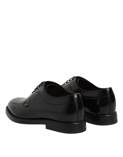 Dolce & Gabbana Schwarze Leder Schnürschuhe Derby Kleid Formelle Schuhe
