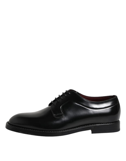 Dolce & Gabbana Schwarze Leder Schnürschuhe Derby Kleid Formelle Schuhe