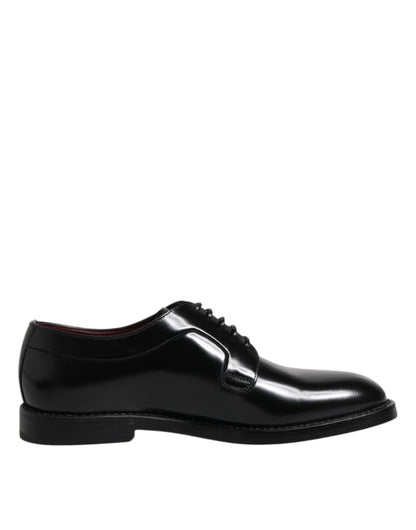 Dolce & Gabbana Schwarze Leder Schnürschuhe Derby Kleid Formelle Schuhe