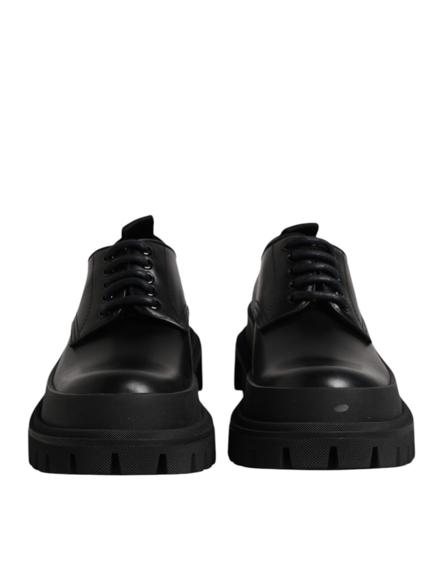 Dolce & Gabbana Schwarz Leder Lace Up Derby Männer Kleid Schuhe