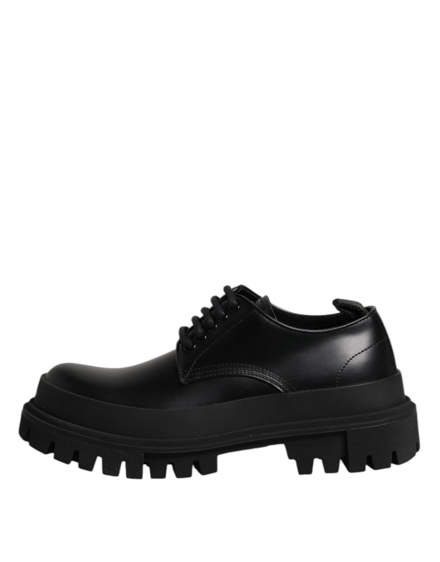 Dolce & Gabbana Schwarz Leder Lace Up Derby Männer Kleid Schuhe