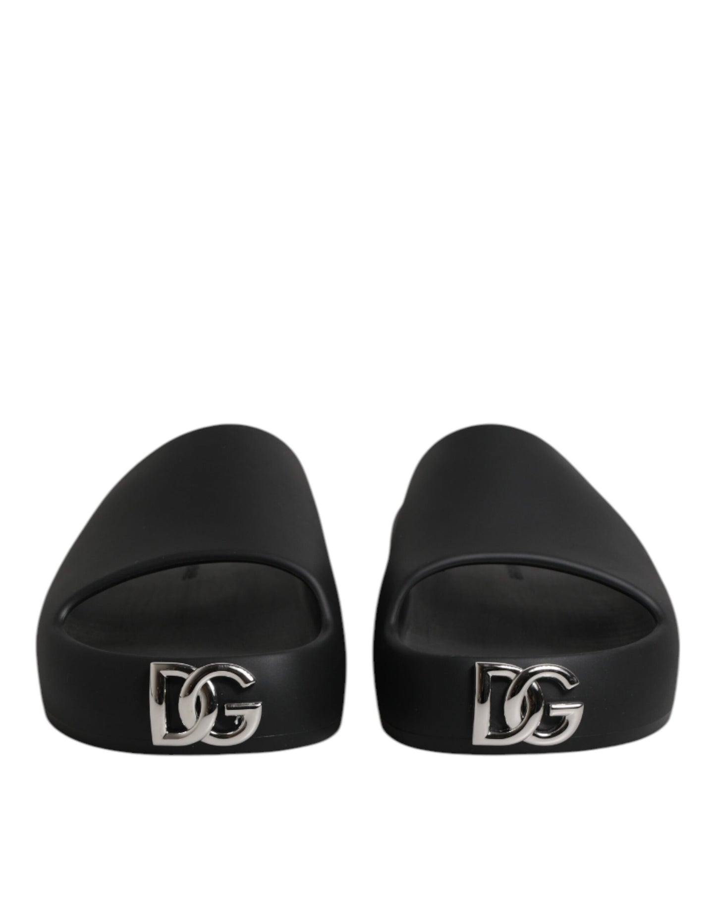 Dolce & Gabbana Schwarz DG Logo Slides Sandalen Beachwear Schuhe