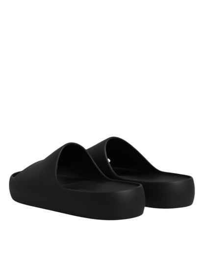 Dolce & Gabbana Schwarz DG Logo Slides Sandalen Beachwear Schuhe