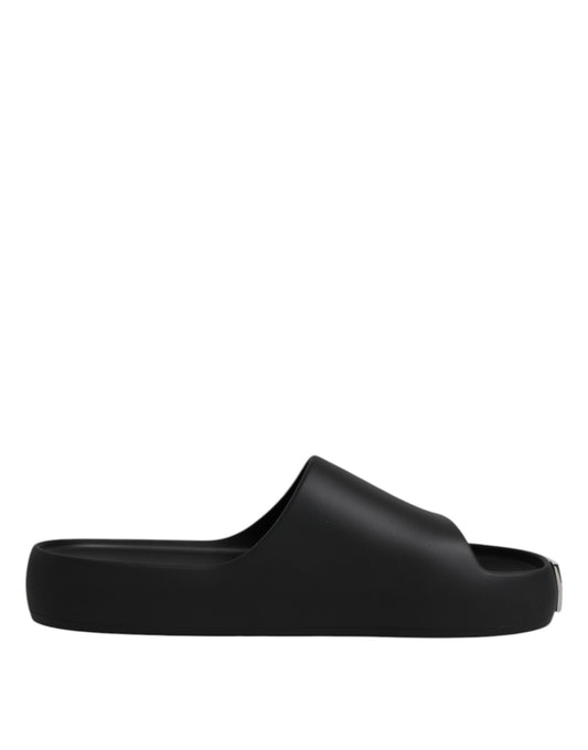 Dolce & Gabbana Schwarz DG Logo Slides Sandalen Beachwear Schuhe