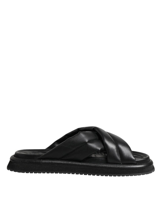 Dolce & Gabbana Schwarz DG Logo Slides Sandalen Beachwear Schuhe