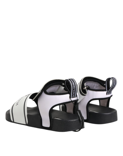 Dolce & Gabbana Schwarz Weiß DG Logo Slides Sandalen Schuhe