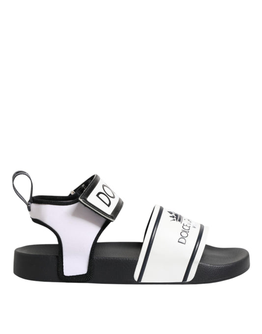 Dolce & Gabbana Schwarz Weiß DG Logo Slides Sandalen Schuhe