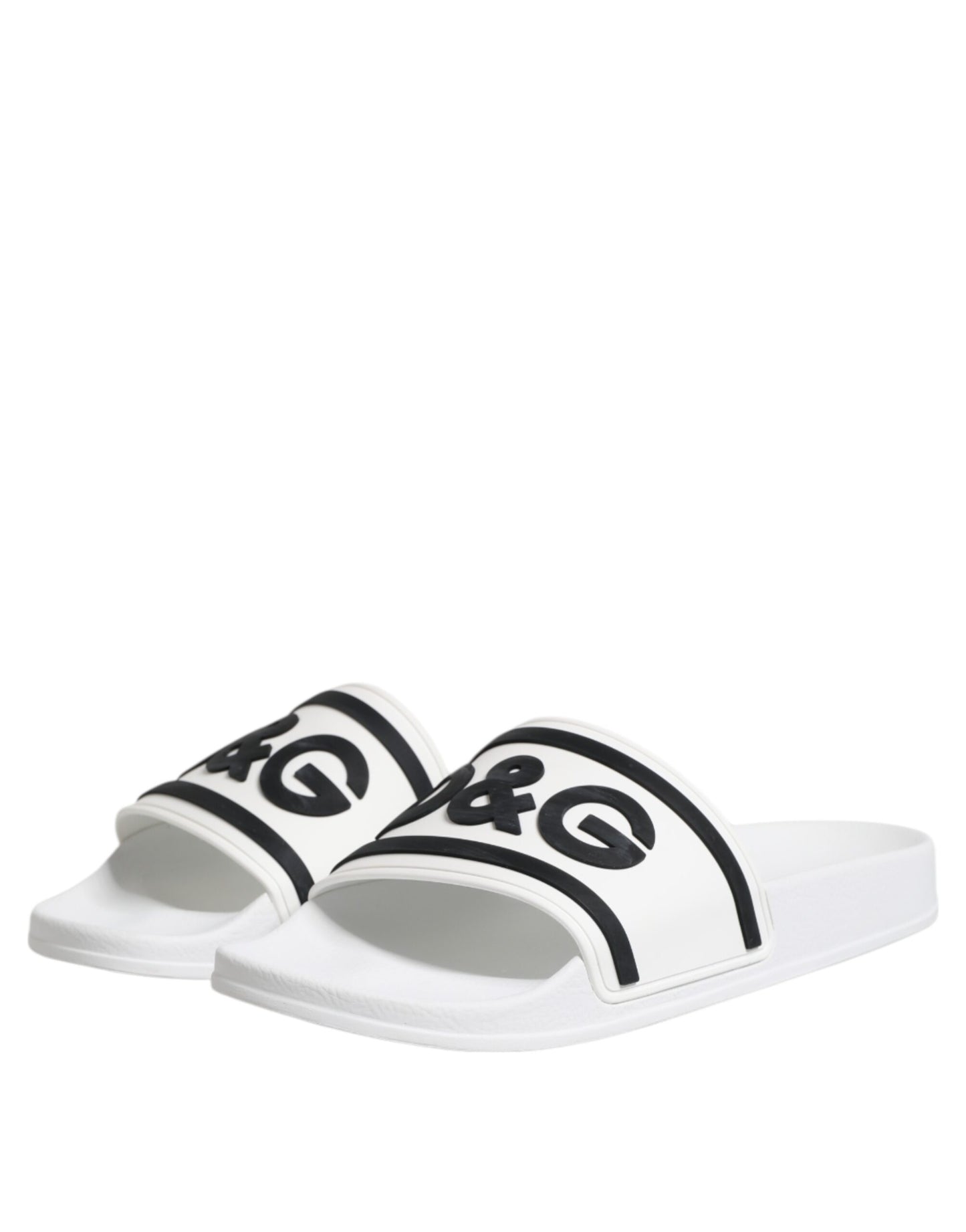 Dolce & Gabbana Weiße DG Logo Pantoletten Sandalen Beachwear Schuhe