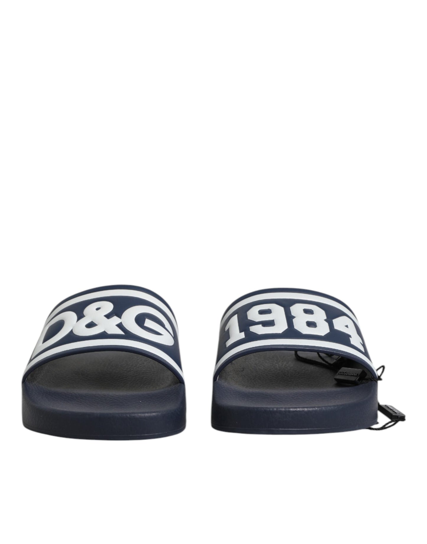 Dolce & Gabbana Blaue DG Logo Pantoletten Sandalen Beachwear Schuhe