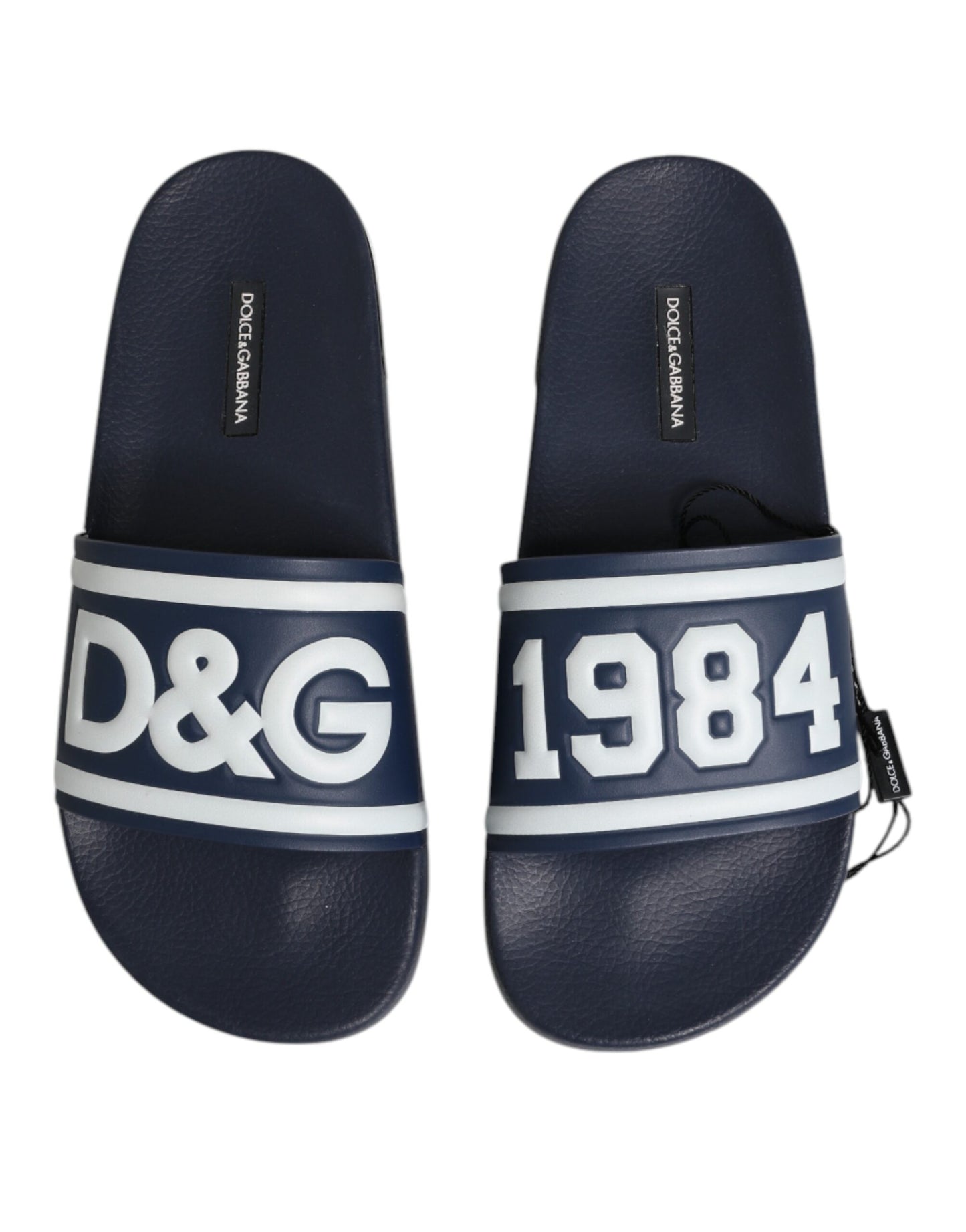 Dolce & Gabbana Blaue DG Logo Pantoletten Sandalen Beachwear Schuhe