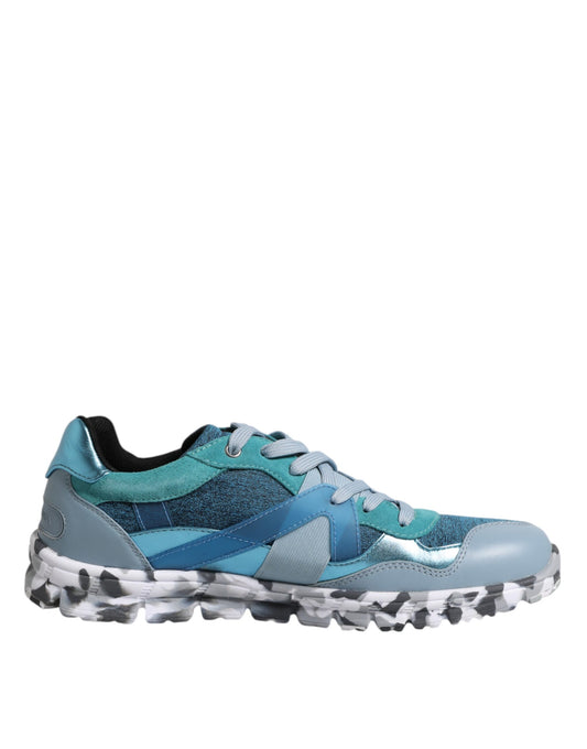 Dolce & Gabbana Multicolor Lace Up Low Top Männer Turnschuhe Schuhe
