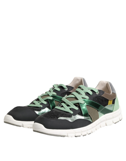 Dolce & Gabbana Multicolor Lace Up Low Top Turnschuhe Schuhe