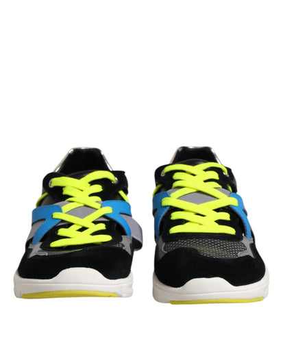 Dolce & Gabbana Multicolor Lace Up Low Top Männer Turnschuhe Schuhe