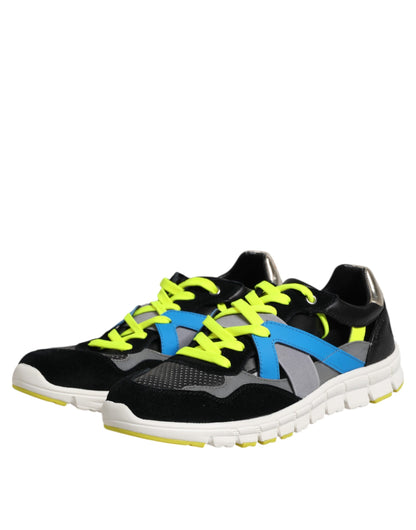 Dolce & Gabbana Multicolor Lace Up Low Top Männer Turnschuhe Schuhe
