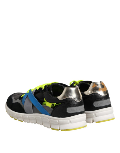 Dolce & Gabbana Multicolor Lace Up Low Top Männer Turnschuhe Schuhe