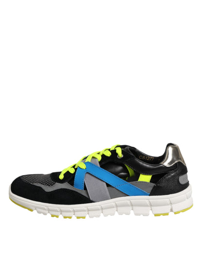 Dolce & Gabbana Multicolor Lace Up Low Top Männer Turnschuhe Schuhe