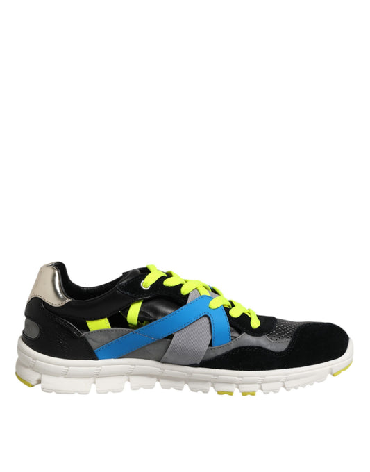 Dolce & Gabbana Multicolor Lace Up Low Top Männer Turnschuhe Schuhe