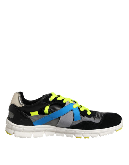 Dolce & Gabbana Multicolor Lace Up Low Top Männer Turnschuhe Schuhe