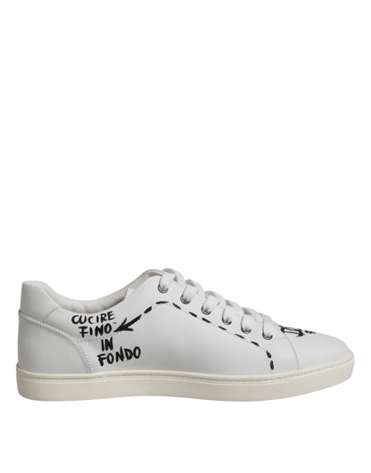 Dolce & Gabbana Weiß London Kalbsleder Männer Turnschuhe Schuhe