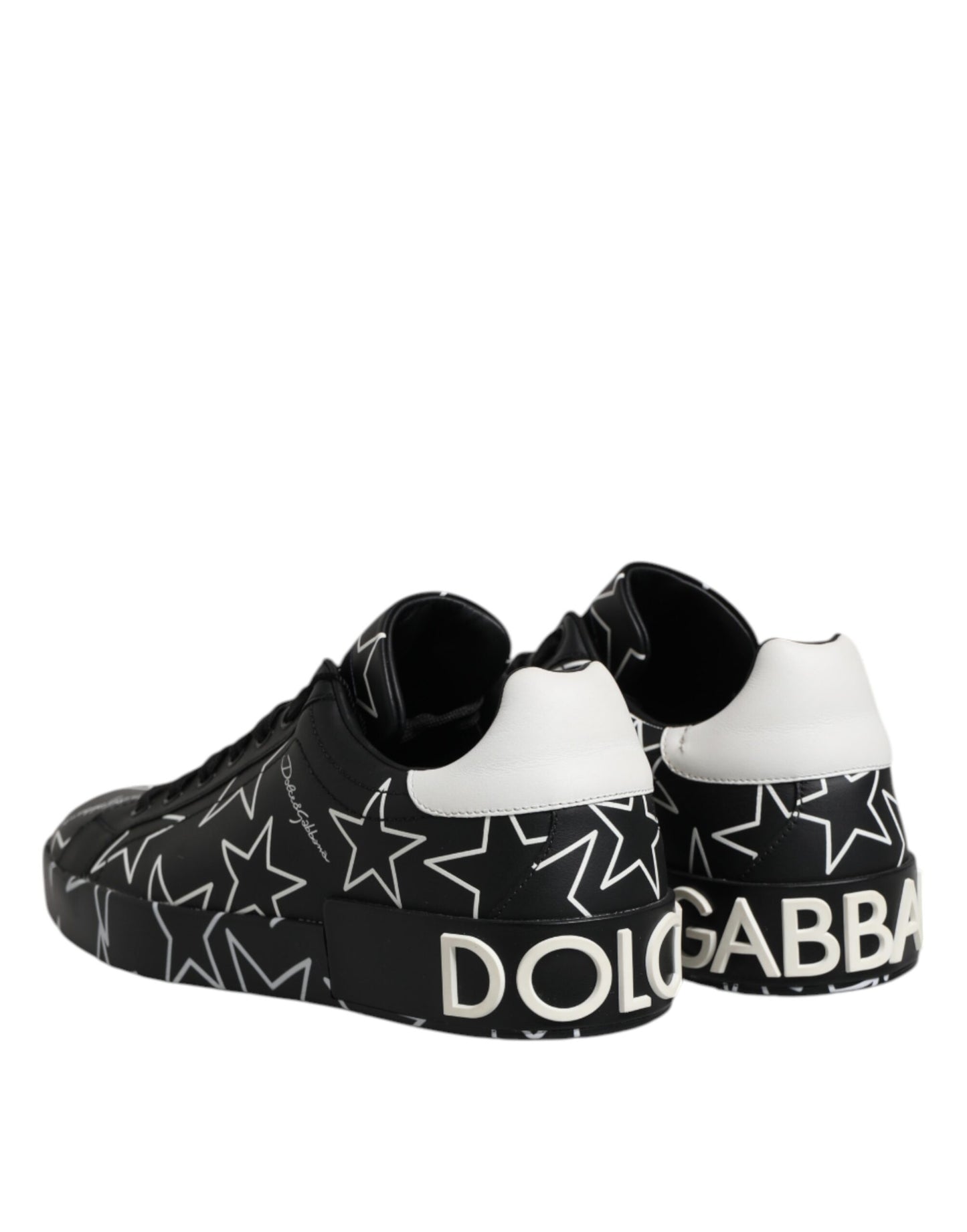 Dolce & Gabbana Schwarz Weiß Sterne Low Top Männer Turnschuhe Schuhe