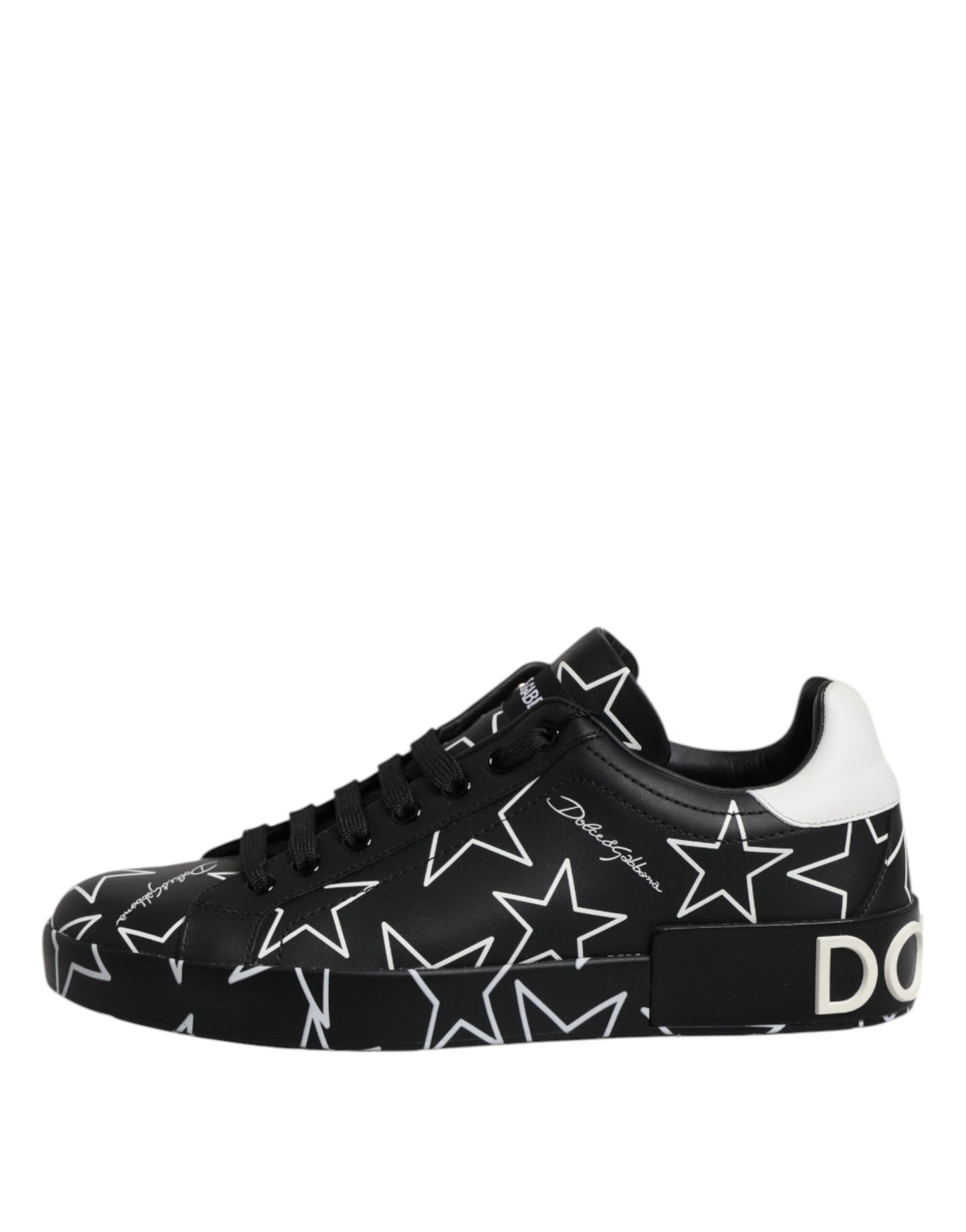 Dolce & Gabbana Schwarz Weiß Sterne Low Top Männer Turnschuhe Schuhe
