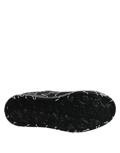 Dolce & Gabbana Schwarz Weiß Sterne Low Top Männer Turnschuhe Schuhe