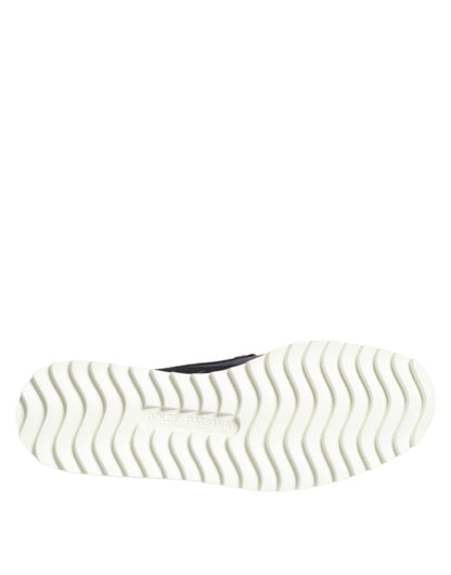 Dolce & Gabbana Schwarz Tropical Slip On Männer Turnschuhe Schuhe