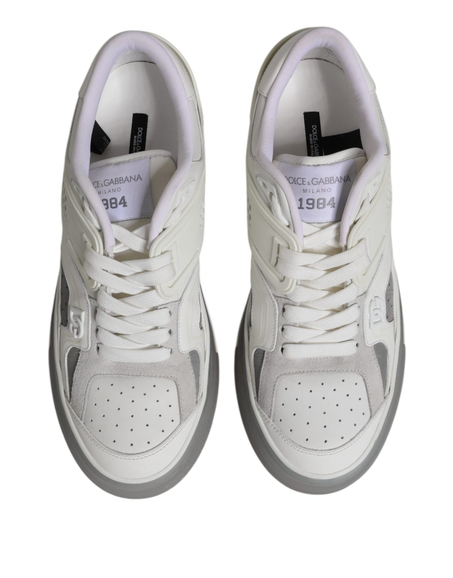 Dolce & Gabbana Weiß Low Top DG Geprägte Männer Turnschuhe Schuhe