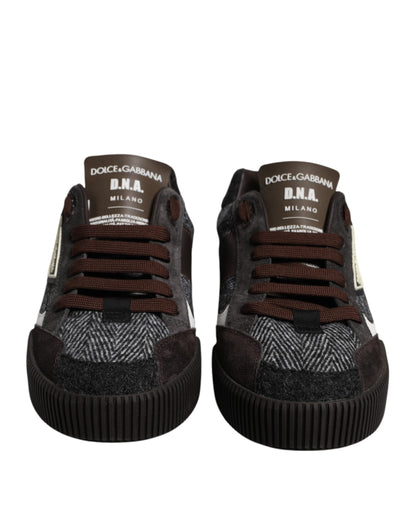 Dolce & Gabbana Multicolor Leder Low Top Sneakers Schuhe