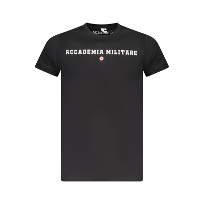 Accademia Militare Schwarzes T-Shirt aus Baumwolle