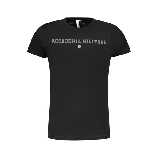 Accademia Militare Schwarzes T-Shirt aus Baumwolle