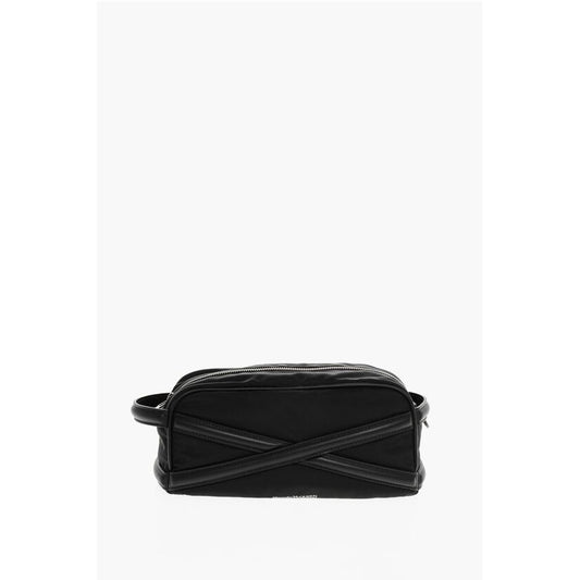 Alexander McQueen Nylon-Schönheitstasche mit Lederdetails