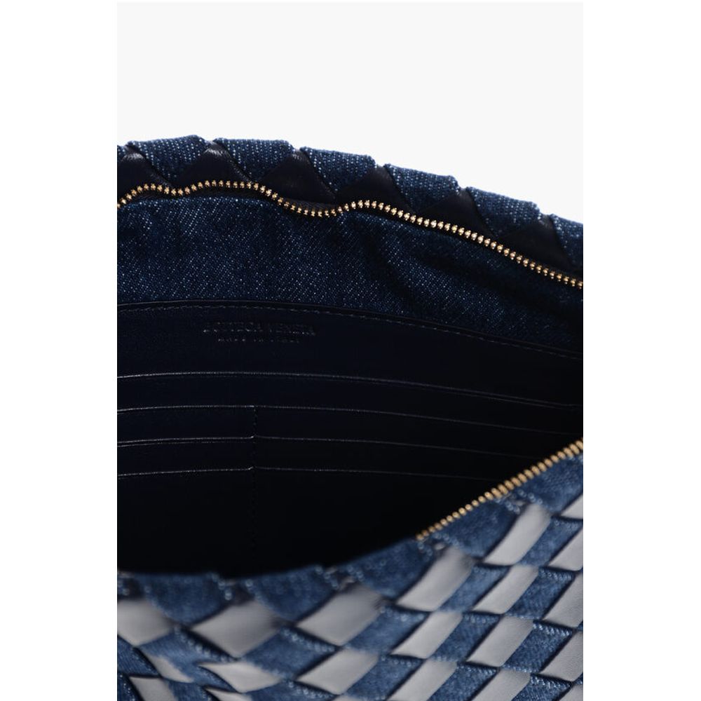 Bottega Veneta ABYSS-Beutel aus gewebtem Leder und Denim